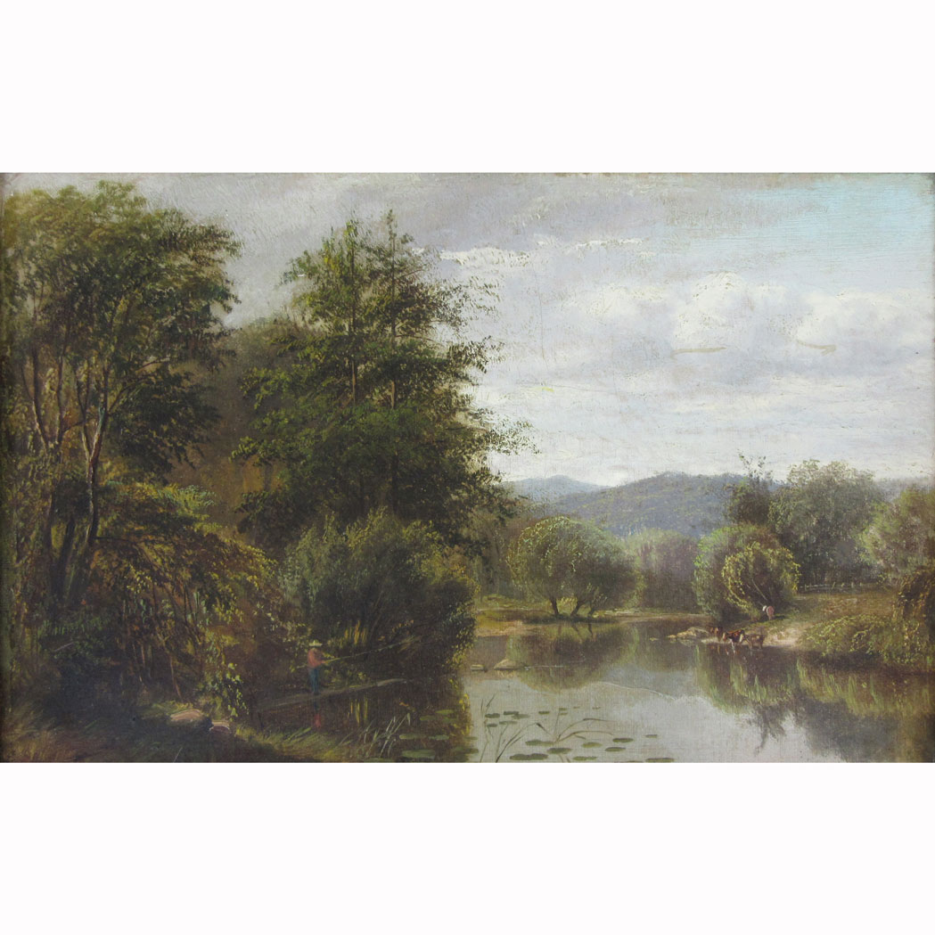 Appraisal: Elbridge Wesley Webber American - Riverbank at a Forest's Edge