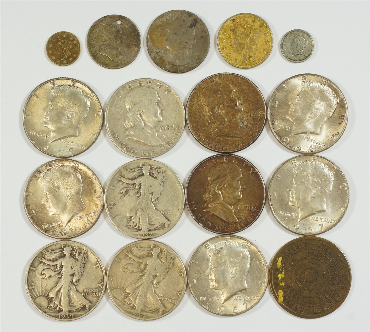 Appraisal: Lot of diverse coins comprised of WL or Franklin halves