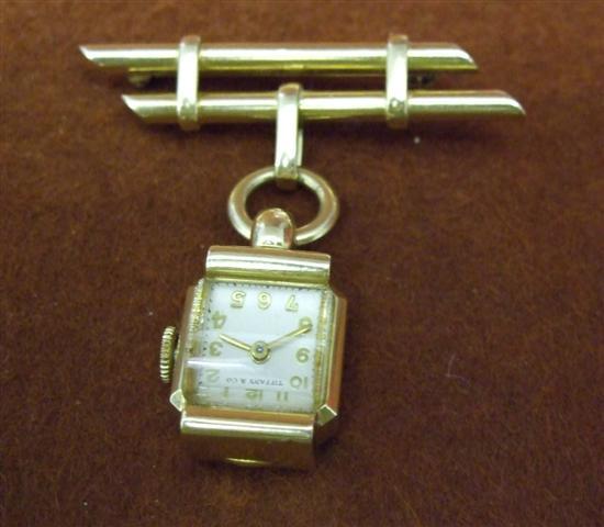 Appraisal: Tiffany ladies gold fob watch stamped ct on a gold