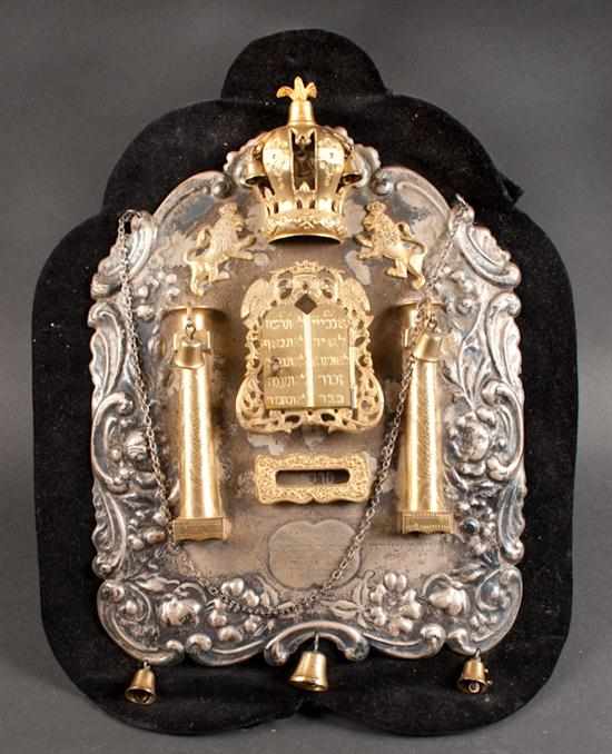 Appraisal: Continental probably Polish silver Torah breast plate late th century