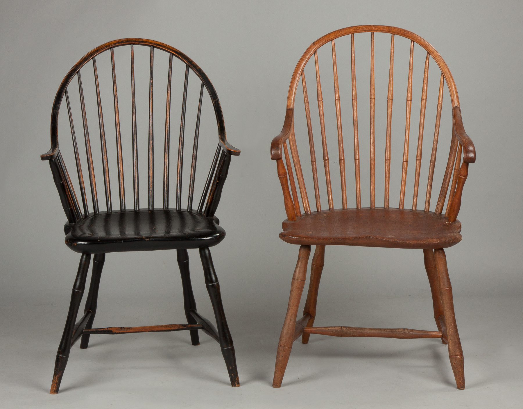 Appraisal: Windsor Bow-Back Arm Chair C With saddle seat