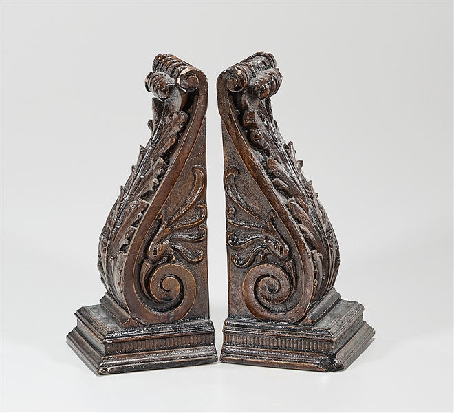 Appraisal: Two sets of bookends one composite pair with music theme