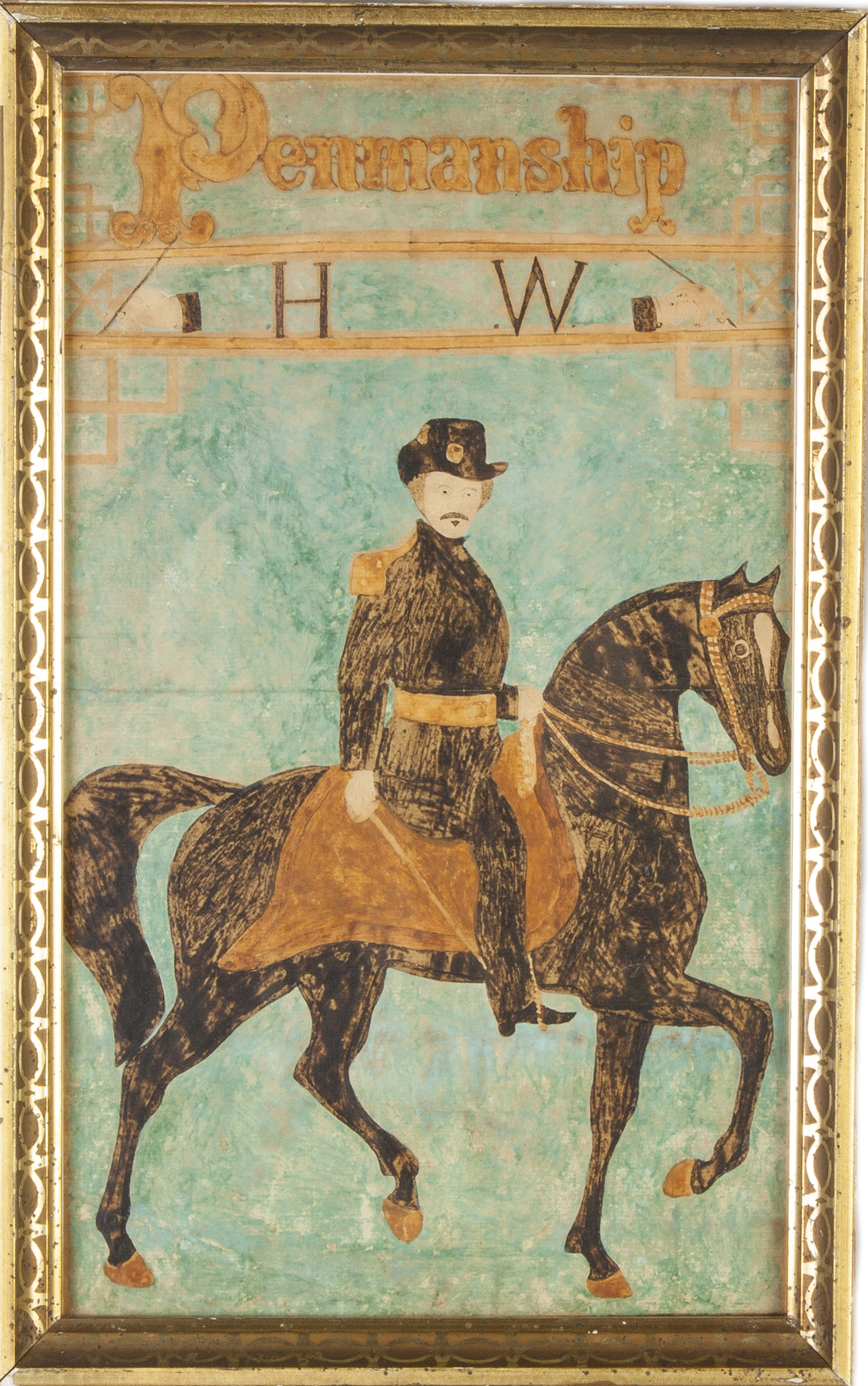 Appraisal: General Grant on a Prancing Horse Painting th cent Pen