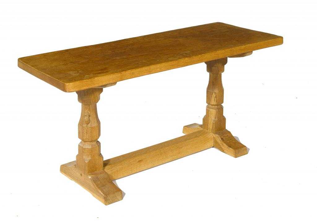 Appraisal: A MOUSEMAN OAK COFFEE TABLE BY ROBERT THOMPSON OF KILBURN