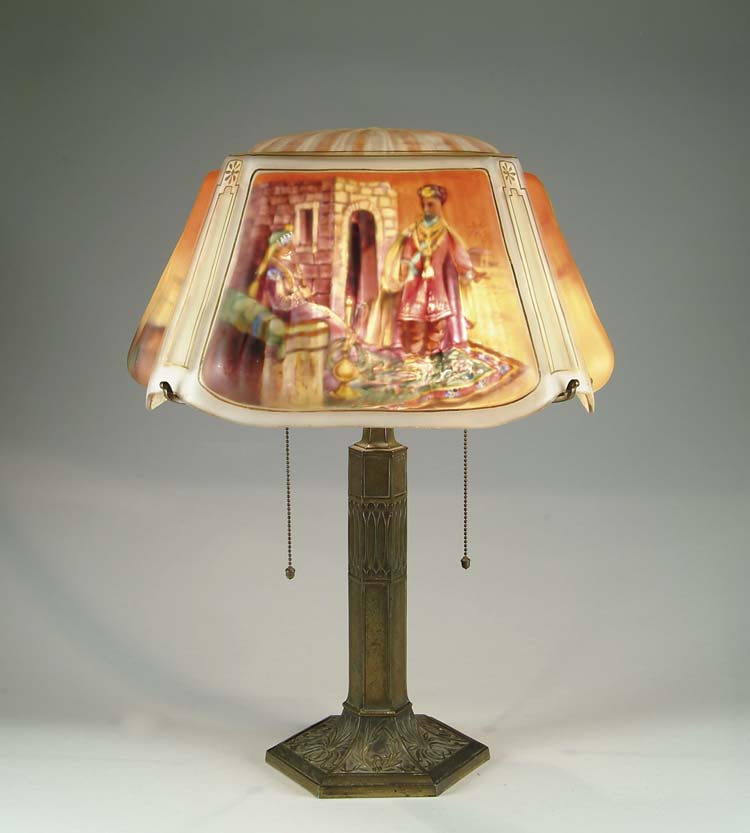 Appraisal: PAIRPOINT GARDEN OF ALLAH LAMP Known as a Pisa blown