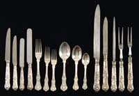 Appraisal: -PIECES OF ENGLISH STERLING SILVER FLATWARE IN THE QUEENS PATTERN