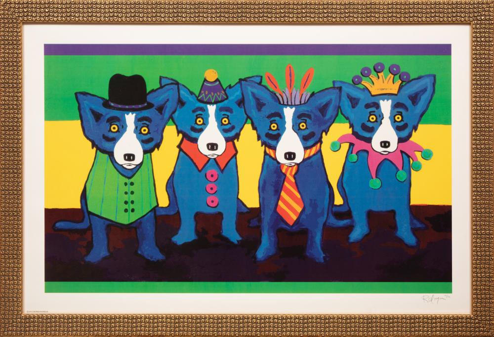 Appraisal: George Rodrigue American Louisiana - Four for Mardi Gras silkscreen