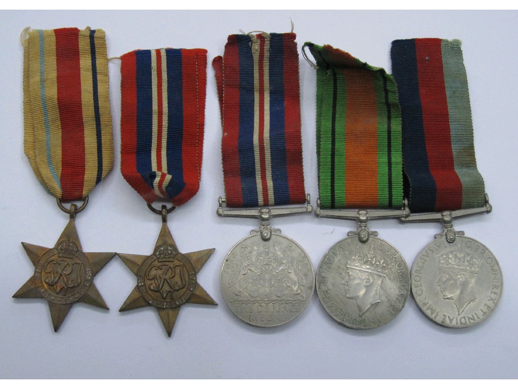 Appraisal: Group of three World War II medals and two Stars