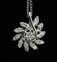 Appraisal: K Diamond Pendant Necklace K white gold flower form pendant