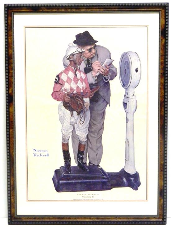 Appraisal: Norman Rockwell American - print ''Weighing In '' depicting jockey