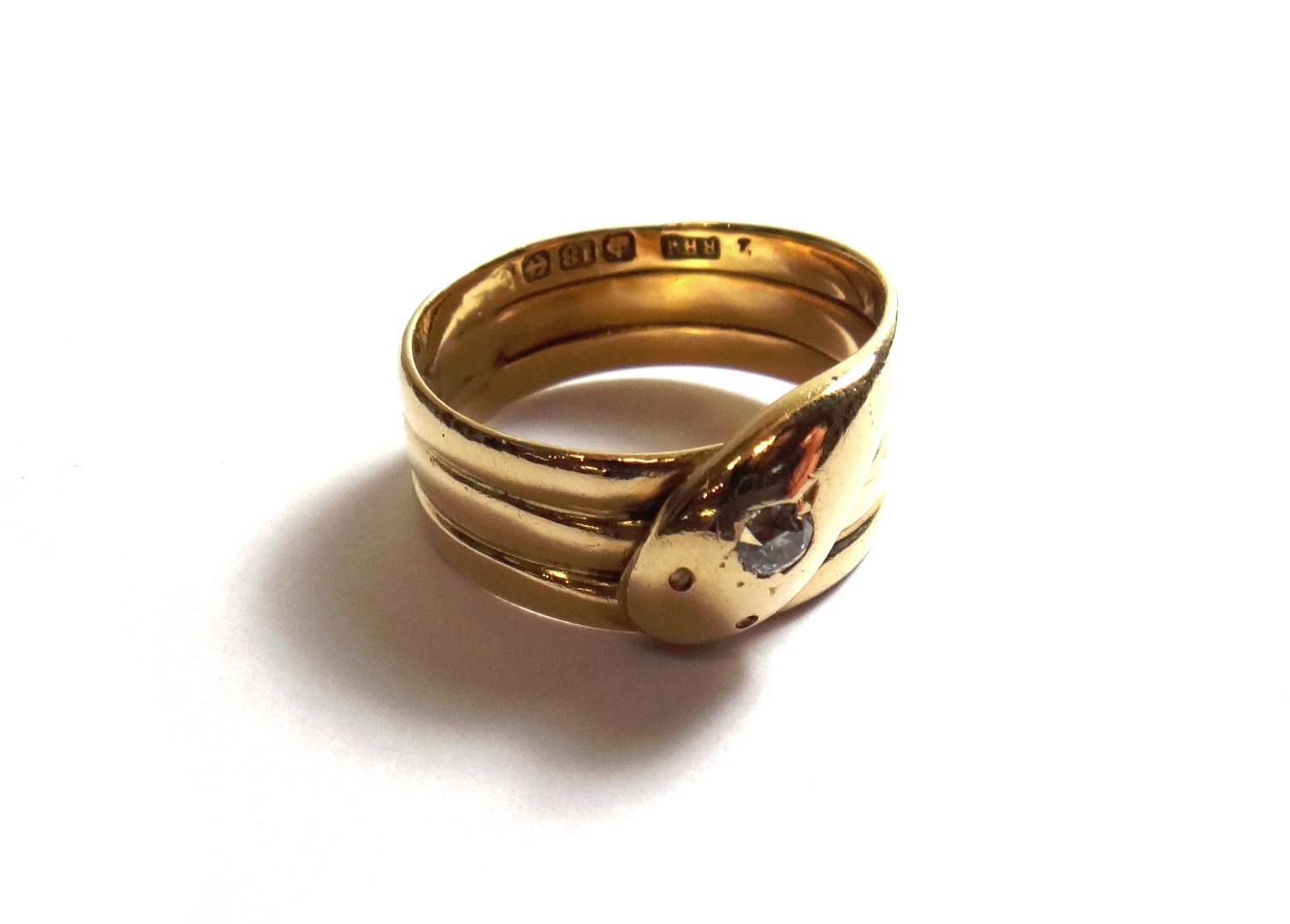 Appraisal: An ct gold and diamond set ring designed as a