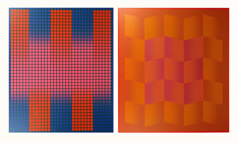 Appraisal: Two silkscreens by Julian Stanczak United States - Competing Systems