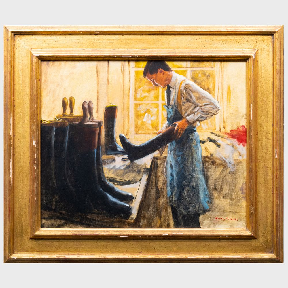 Appraisal: Henry Koehler - Fox Hunter's Valet Oil on canvas signed