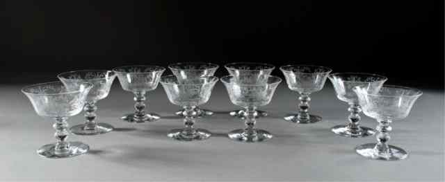 Appraisal: Heisey Orchid Crystal Sherbet GlassesLow sherbet glasses in the Orchid