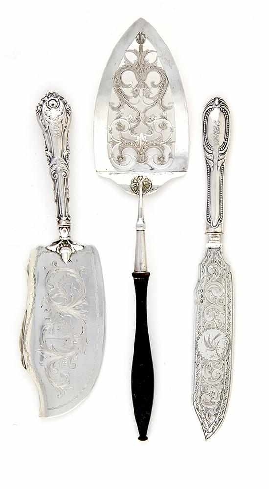 Appraisal: American coin silver fish slice by Tifft Whiting and serving