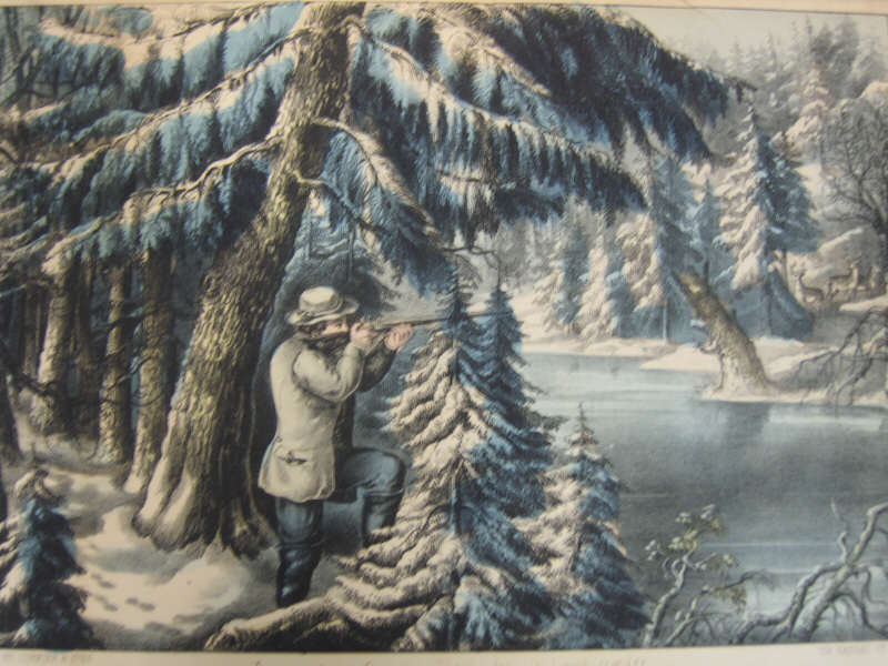 Appraisal: CURRIER IVES PUBLISHER DEER SHOOTING IN THE NOTHERN WOODS color