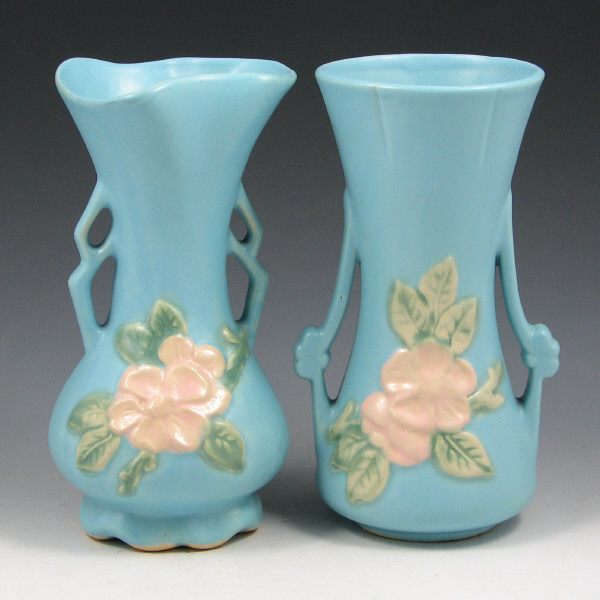 Appraisal: Weller Blossom Vases Two - Mint Lot of two Weller