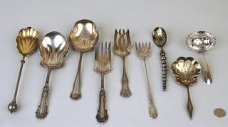 Appraisal: Seven Sterling Silver Serving Utensils Seven sterling silver utensils three