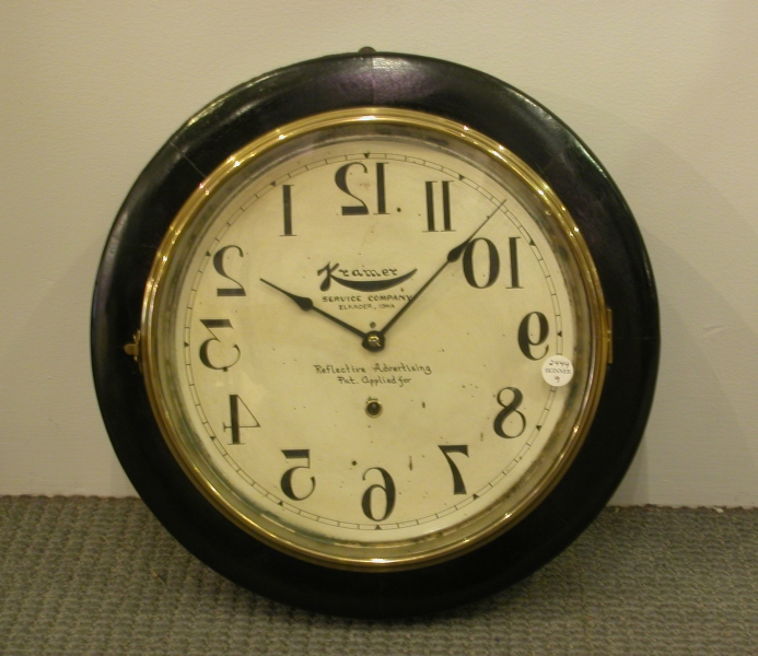 Appraisal: Barbershop Wall Clock with in dia painted case zinc dial