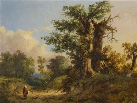 Appraisal: JOHN BERNEY LADBROOKE - A FIGURE AND DOG ON A