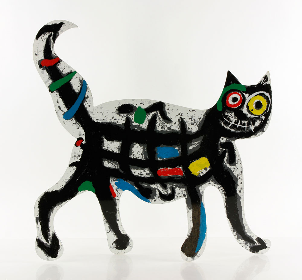 Appraisal: - Painted and Enameled Steel Cat Cat sculpture painted and