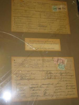 Appraisal: Two original telegrams forming the basis of the first conviction