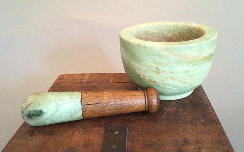 Appraisal: - Early th C Chinese Jade Mortar and Pestle Early