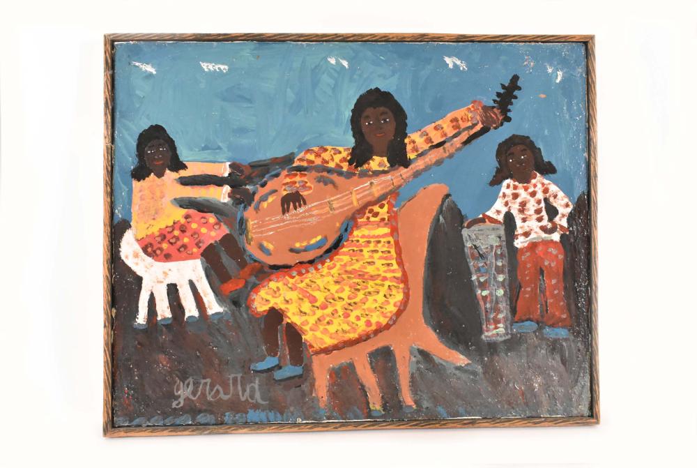 Appraisal: GERARD FORTUNE HAITIAN B PAINITNGMusical Trio Signed Gerard Oil on