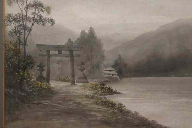 Appraisal: S NTIMI TH CENTURY A Pair of Japanese landscape watercolours