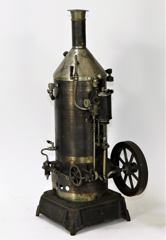 Appraisal: ATTR FAULK GERMAN MODEL STEAM ENGINE Germany Early th CenturyVerticle