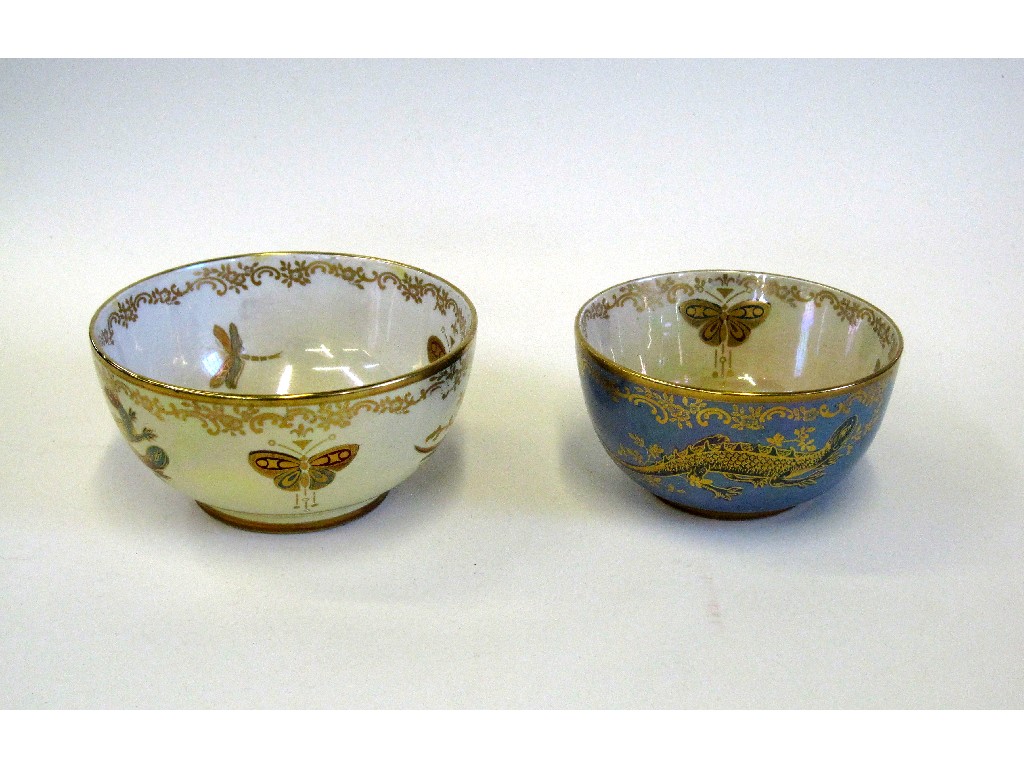 Appraisal: Two Fieldings Crown Devon lustrine bowls each decorated to the