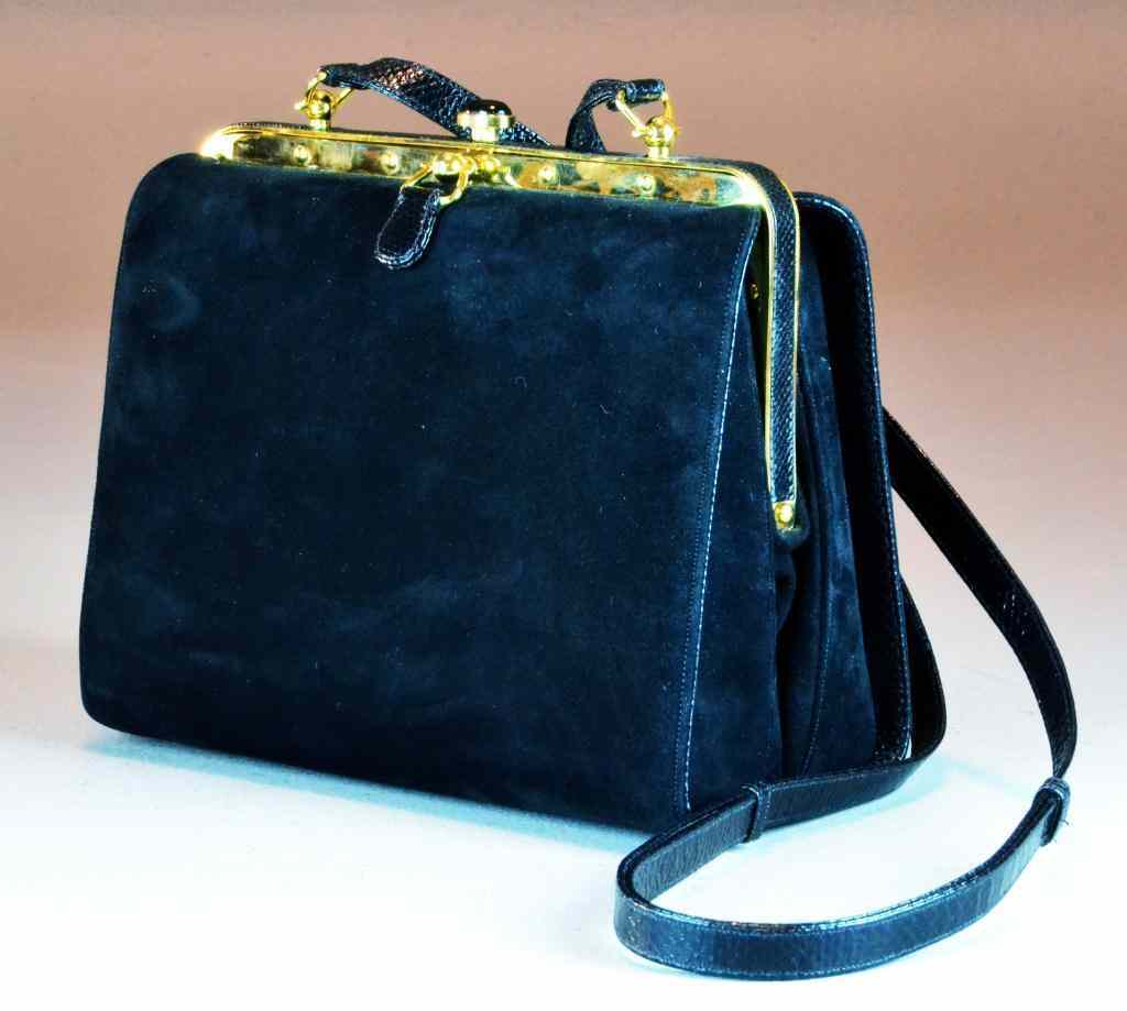 Appraisal: Judith Leiber Black Suede Purse Coin PurseA fine ladies handbag