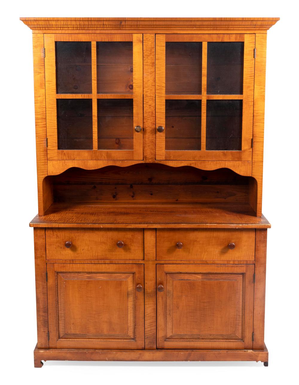 Appraisal: STEP-BACK CUPBOARD EARLY TH CENTURY HEIGHT WIDTH DEPTH STEP-BACK CUPBOARD