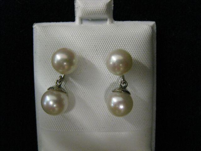 Appraisal: Pearl Earrings fine stud dangle design in k white gold