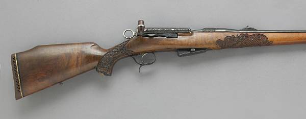 Appraisal: A sporterized mm Remington Schimdt-Rubin straight pull sporting rifle Serial