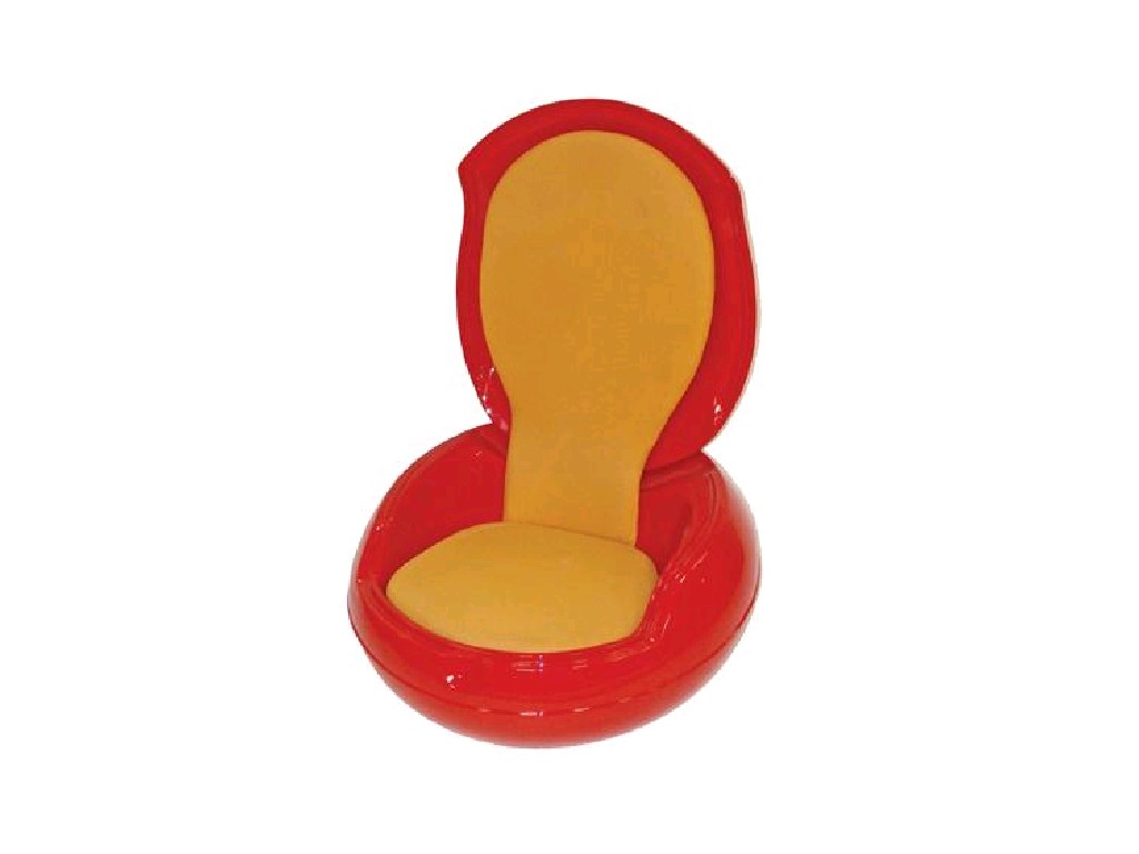 Appraisal: PETER GHYCZY A RED PLASTIC GARDEN EGG CHAIR with orange