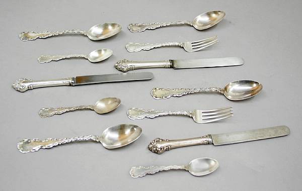 Appraisal: An assembled sterling flatware setWhiting Mfg Co Providence RILouis XVReed