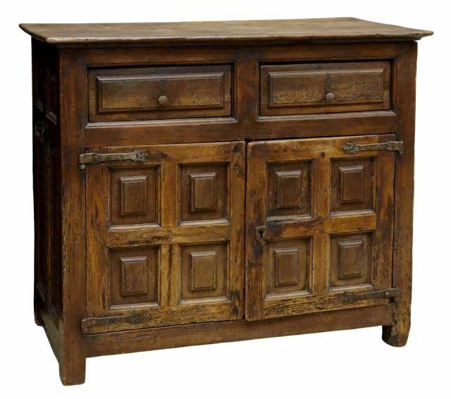 Appraisal: Spanish Baroque style oak sideboard cabinet late th early th