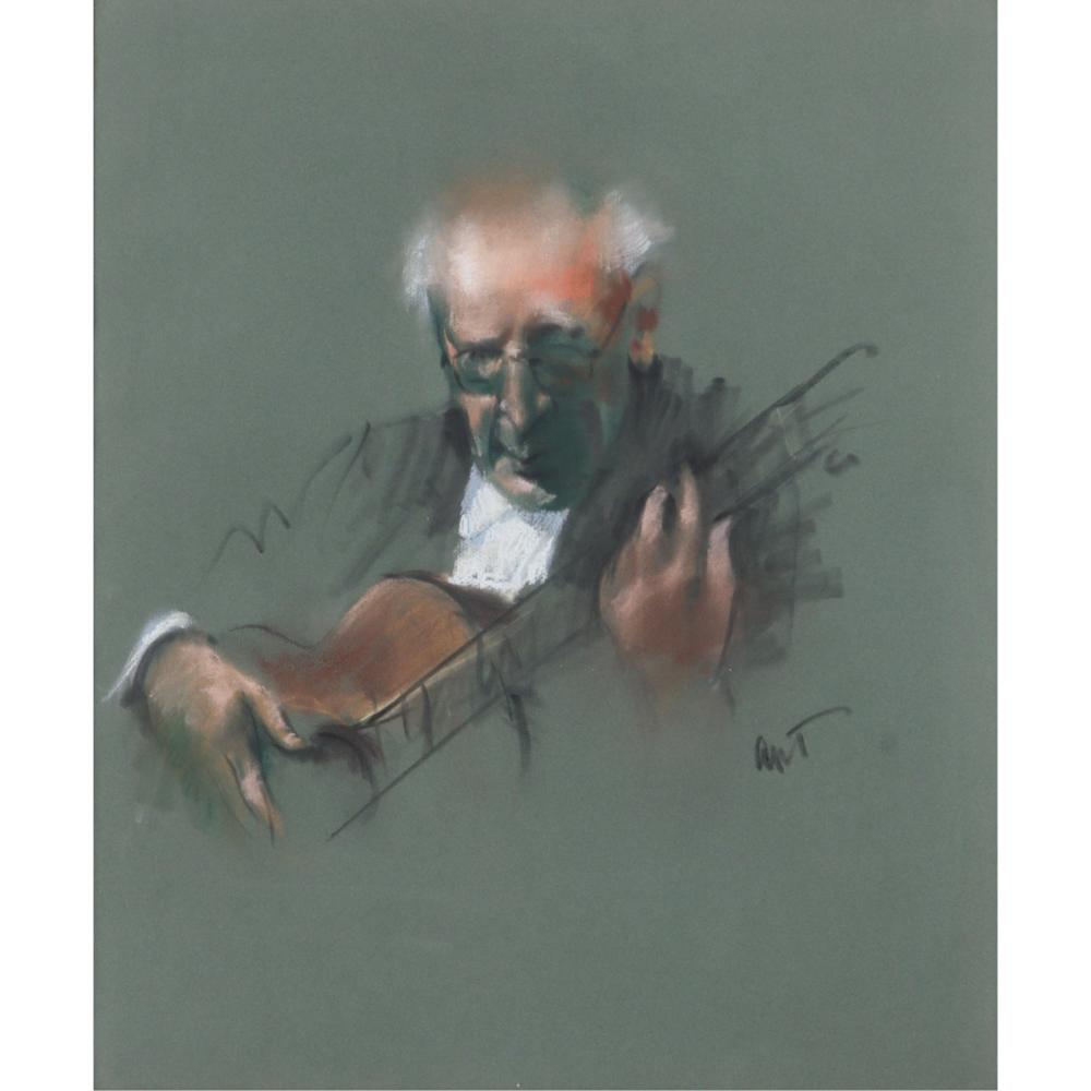 Appraisal: Charles Apt American b Guitarist pastel on paper Signed lower