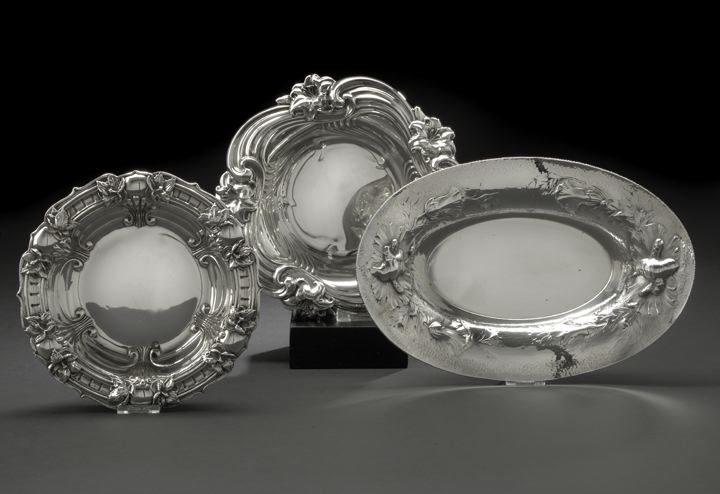 Appraisal: Three American Art Nouveau Sterling Silver Bowls first quarter th