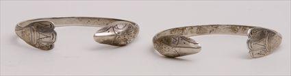 Appraisal: PAIR OF NORTHWEST COAST HAIDA BRACELETS in diam See Pleasing