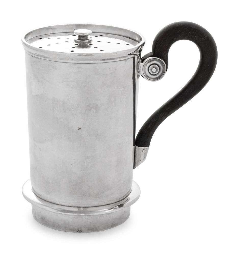 Appraisal: A French Silver Tea Strainer A French Silver Tea Strainer