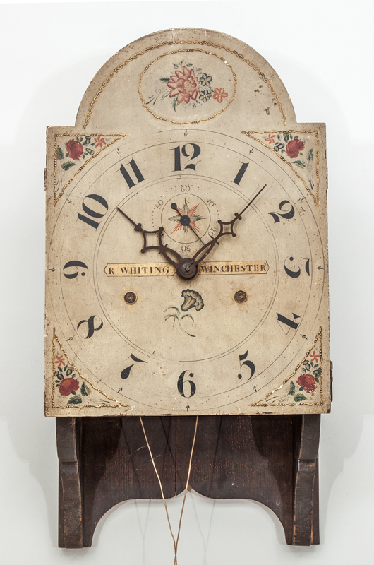 Appraisal: FEDERAL PAINTED WOOD CLOCK FACE AND MOVEMENT R WHITING WINCHESTER