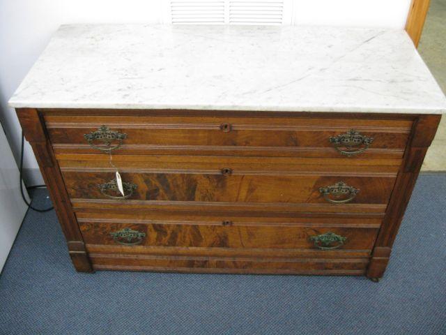 Appraisal: Victorian Marble Top Dresser three drawer