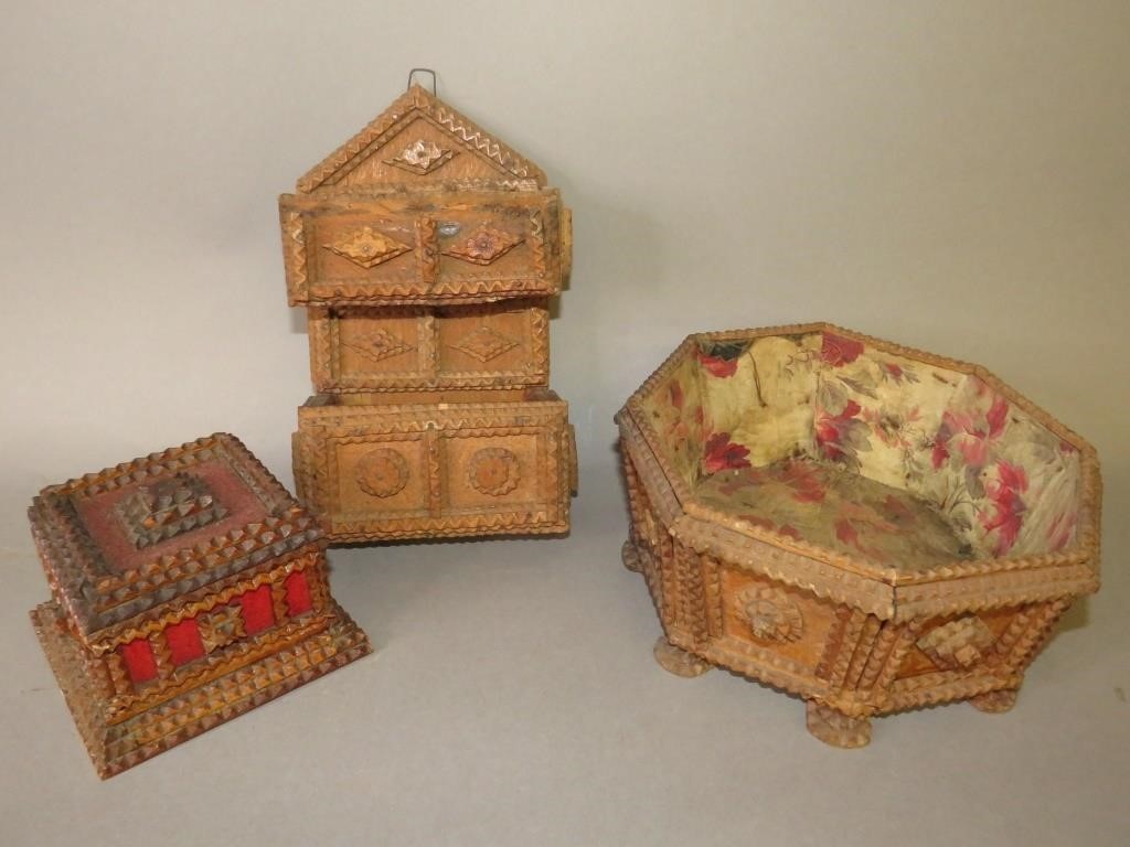 Appraisal: PIECES OF TRAMP ARTca late th early th century all