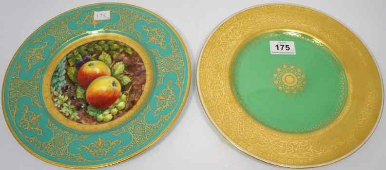 Appraisal: Minton Plates Hand Painted with Apples by J Colclough and