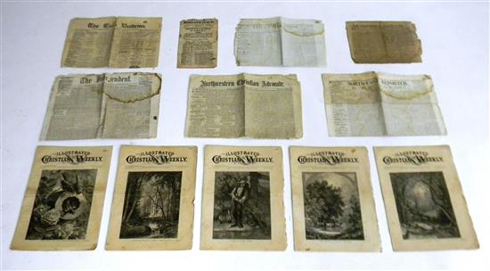 Appraisal: EPHEMERA pieces including NY MA MO IL and Illustrated Christian