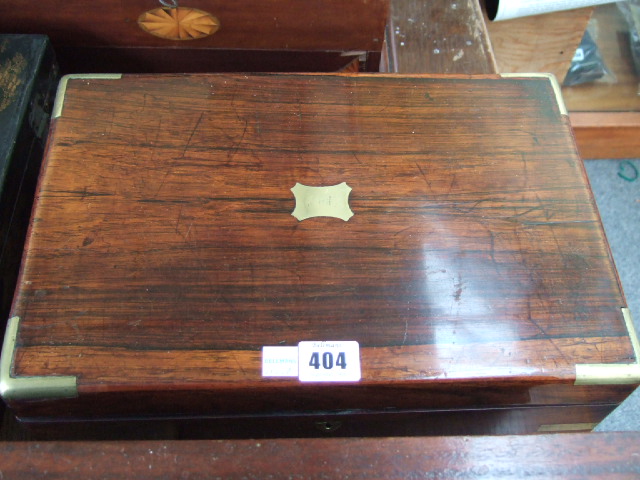 Appraisal: A th century rosewood and brass bound writing slope the