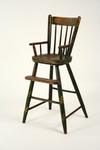 Appraisal: HIGHCHAIR - Circa child's painted and stenciled oak highchair Shaped