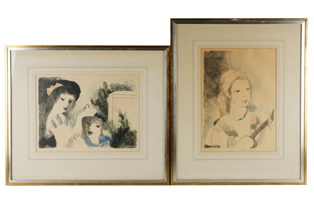 Appraisal: MARIE LAURENCIN - TWO WORKScolored lithographs each pencil signed the